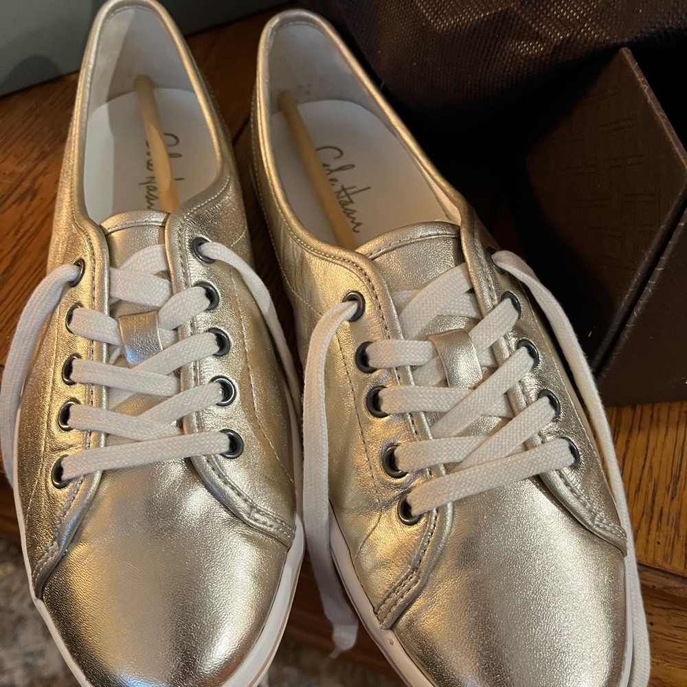 Cole Haan Gold Metallic Sneakers Casual Low-Top